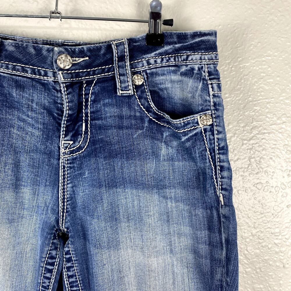 Vtg Y2K Miss Me Loose Fit Bedazzled Sequin Faded Grunge Mcbling Mid Rise Jeans - Picture 6 of 14